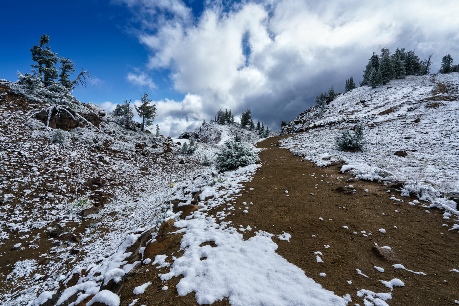 Snowy Ascent of Garfield Peak Trail at Crater Lake National Park ...